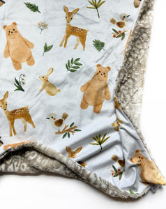 Woodland Friends Baby Blanket (34x34 inches)