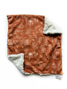 Burnt Orange Floral Lovey (16x16 inches)