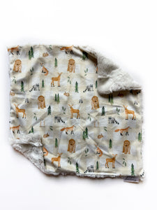 Forest Friends Checkerboard Lovey (16x16 inches)