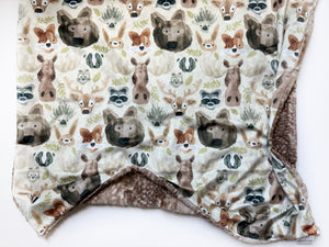 Watercolor Woodland Baby Blanket (34x34 inches)