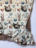 Watercolor Woodland Baby Blanket (34x34 inches)