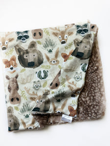 Watercolor Woodland Baby Blanket (34x34 inches)