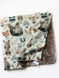 Watercolor Woodland Baby Blanket (34x34 inches)