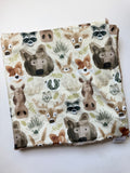 Watercolor Woodland Baby Blanket (34x34 inches)