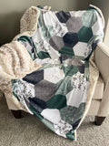 PREORDER Dreamy Green Hexagon Floral Adult Throw (50x70 inches)