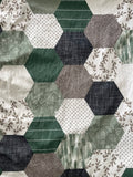 PREORDER Dreamy Green Hexagon Floral Adult Throw (50x70 inches)