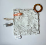 Pink Duck Crinkle Paper Teething Ring Toy