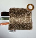 Bronze Bunny Crinkle Paper Teething Ring Toy