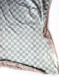 Sage Checkerboard Baby Blanket (34x34 inches)