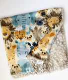 Watercolor Safari Baby Blanket (34x34 inches)