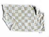 Beige Checkerboard XL Lovey (26x16 inches)