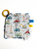 Construction Truck Crinkle Paper Teething Ring Toy