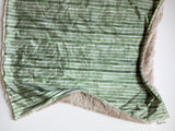 Green Watercolor Stripe Baby Blanket (34x34 inches)