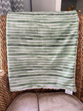 Green Watercolor Stripe Baby Blanket (34x34 inches)