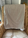 Brown Gingham Baby Blanket (34x34 inches)