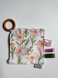 Blush Daisy Crinkle Paper Teething Ring Toy