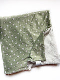Sage Daisy Floral Baby Blanket (34x34 inches)