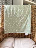 Sage Daisy Floral Baby Blanket (34x34 inches)