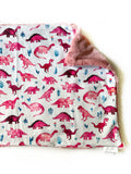 Pink Dinosaur XL Lovey (26x16 inches)