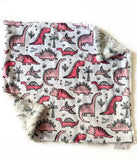 Pink Dinosaur Lovey (16x16 inches)