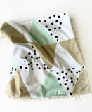 Mint Geometric Baby Blanket (34x34 inches)
