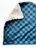 Black and Blue Checkerboard XL Lovey (26x16 inches)