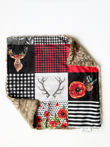 Red and Black Deer Lovey (16x16 inches)
