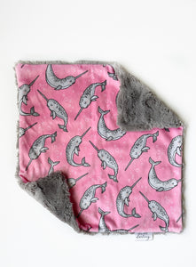 Pink Narwhal Lovey (16x16 inches)