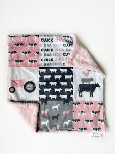 Pink Farm Life Lovey (16x16 inches)