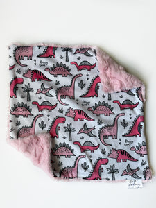 Pink Dinosaur Lovey (16x16 inches)