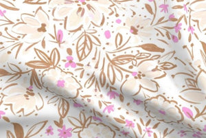 Cream Gold and Pink Floral